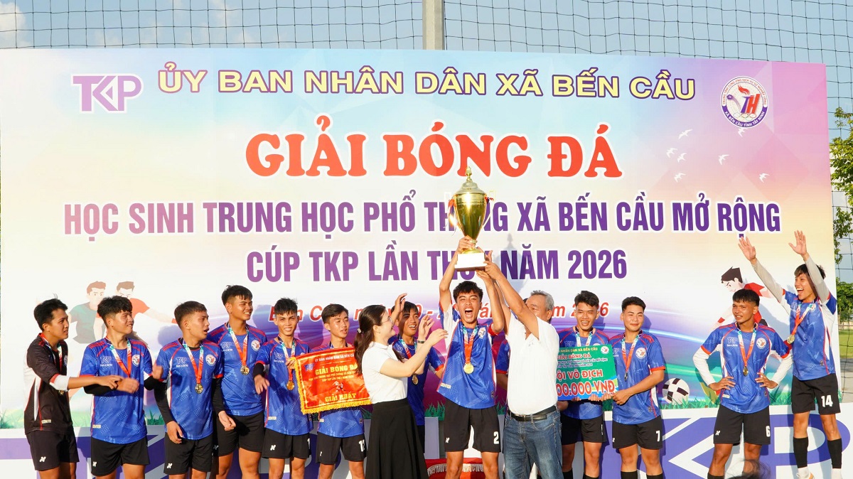 CÔNG TY CỔ PHẦN M&E TKP HÂN HẠNH ĐỒNG HÀNH CÙNG GIẢI BÓNG ĐÁ HỌC SINH THPT XÃ BẾN CẦU MỞ RỘNG – CÚP TKP LẦN THỨ I NĂM 2026